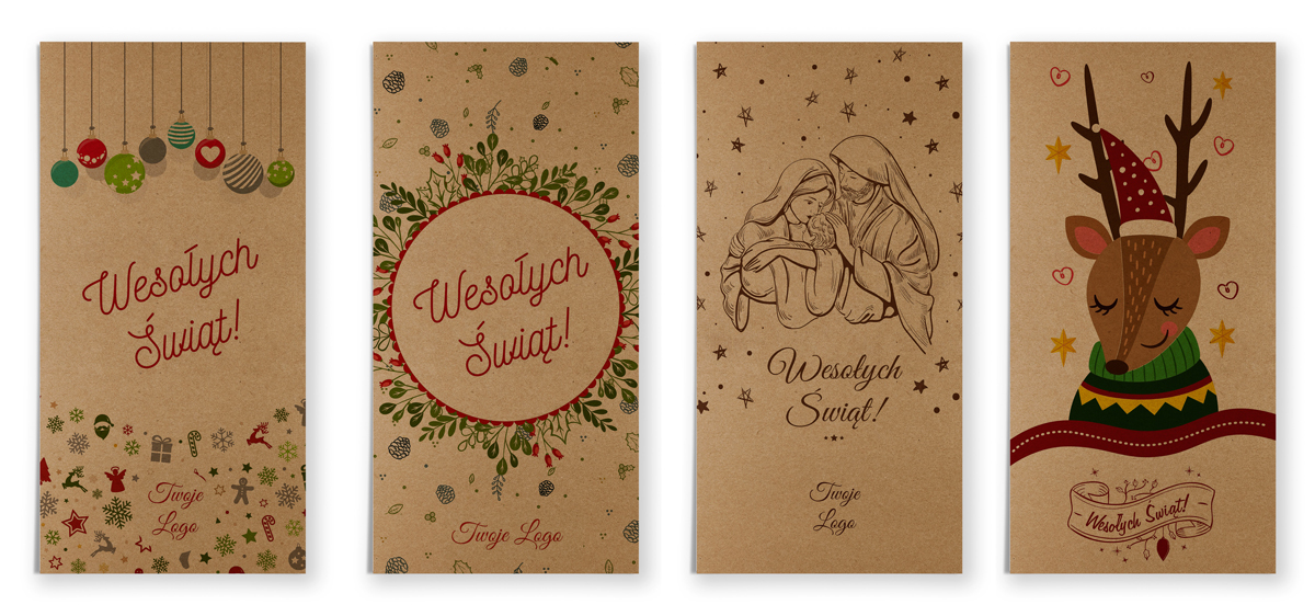 Firmowe kartki świąteczne EKO z dekoracjami